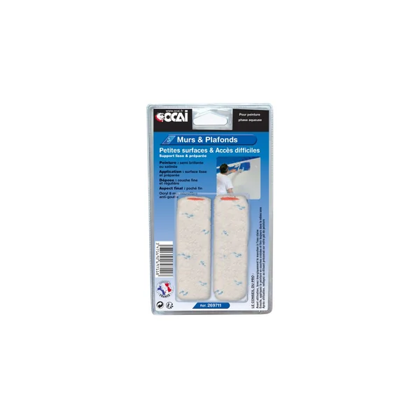 2 pattes de lapin murs et plafonds 110 mm, support lisse & préparé, Ocryl 8 mm - OCAI