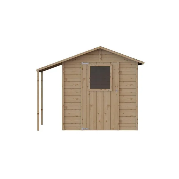 Abri de jardin 3,85m² avec auvent en sapin massif Abri jardin bois rangement bois outillage de jardin chalet en bois cabanon boi