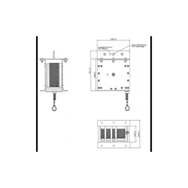 Antichute de charge (maxi 1000 kg) 16m de cable