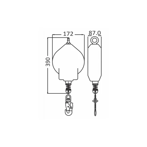 Antichute de charge (maxi 250 kg) 10m de cable