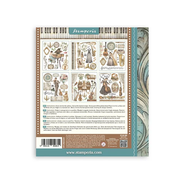 Assortiment de Rub On XL Stamperia « Symphony »