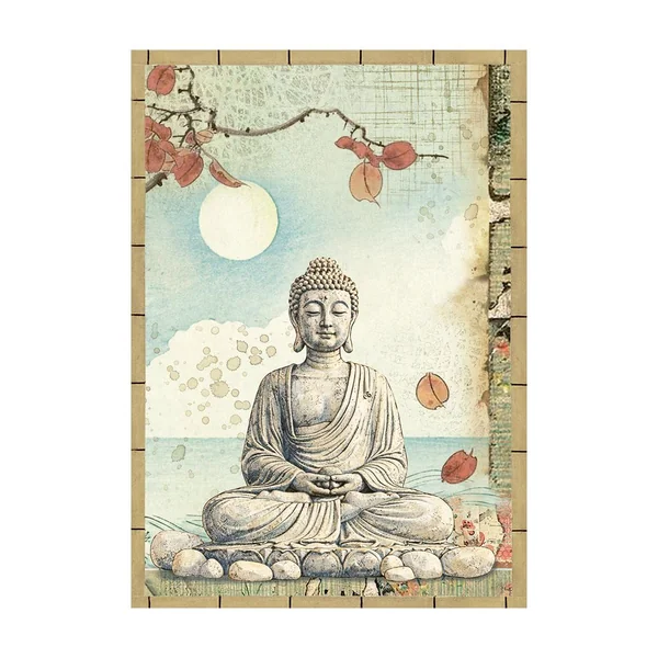 Assortiment de soies de paille à motifs Stamperia « Oriental Garden », DIN A6, set de 8 pièces