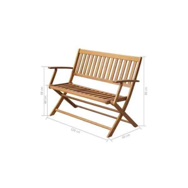 Banc de jardin pliable en acacia massif Banc jardin banc extérieur banc bois banc terrasse