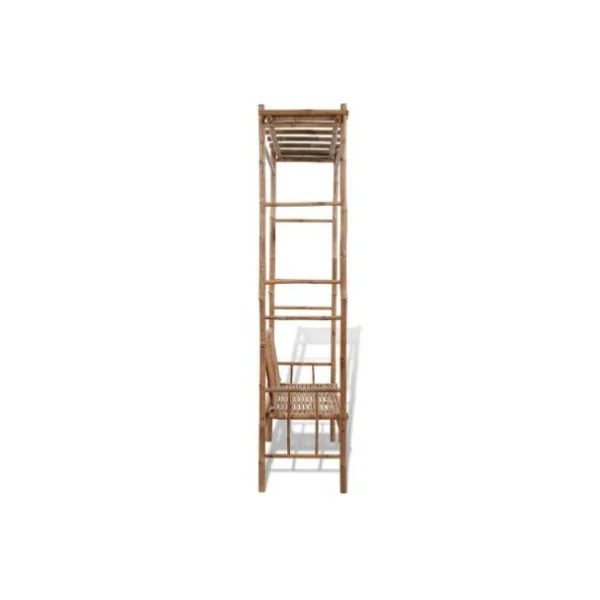 Banc en bambou avec pergola Banc de jardin banc extérieur banc bois de bambou