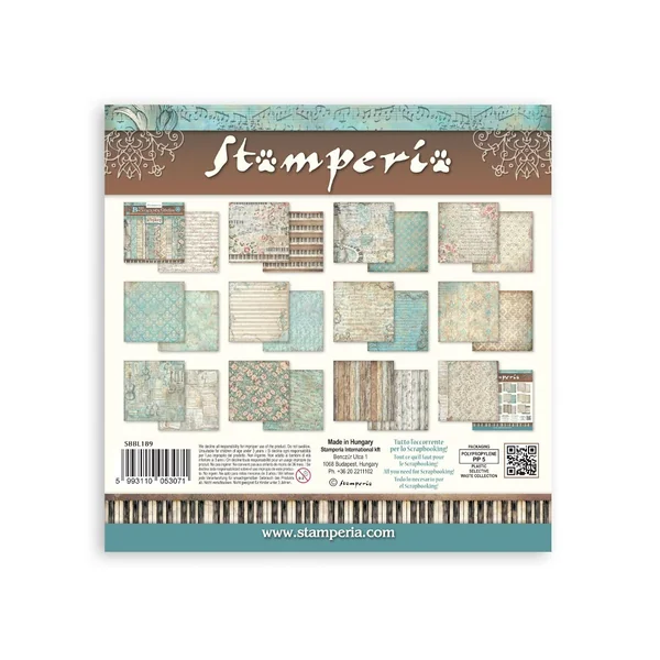 Bloc de papier scrapbooking Stamperia « Symphony Backgrounds »