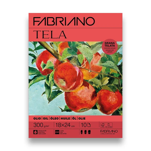 Bloc Huile TELA - 300g/m² - 10 feuilles - 3 tailles - Fabriano