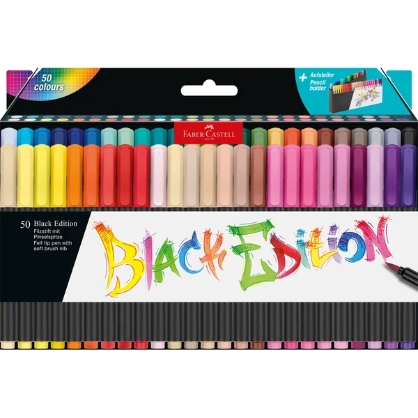 Boîte de 50 feutres pinceaux Black Edition