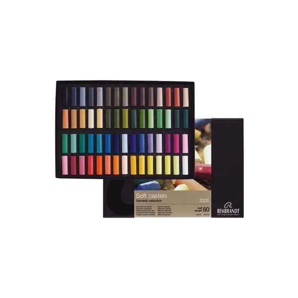 Boîte de demi-pastels secs 60 couleurs assorties - Rembrandt