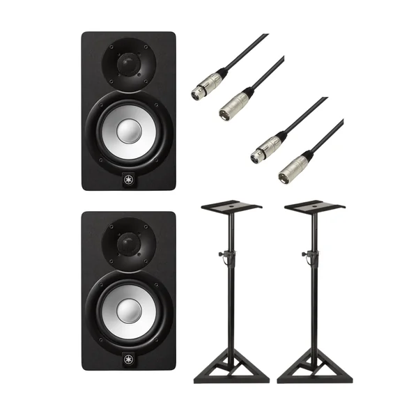 BUNDLE 2 x HS5 + 2 CABLES XLR - XLR + 2 PIEDS