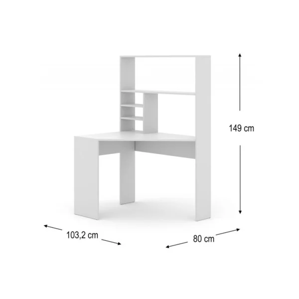 Bureau angle blanc