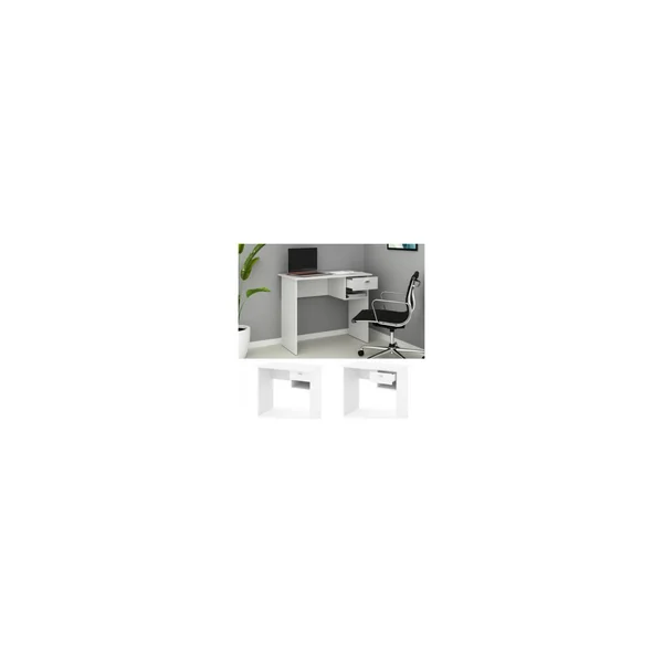 Bureau blanc avec 1 tiroir bureau simple bureau informatique
