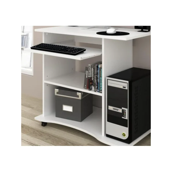 Bureau informatique blanc table d'ordinateur bureau informatique
