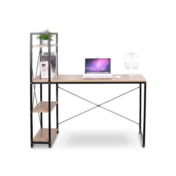 Bureau style atelier tendance bureau industriel métal et chêne bureau avec rangement