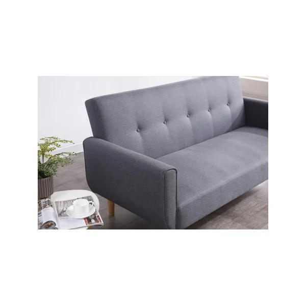 Canapé scandinave convertible 3 places gris canapé de salon en tissu