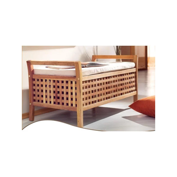 Coffre de rangement avec banc en noyer massif coffre en bois d'intérieur