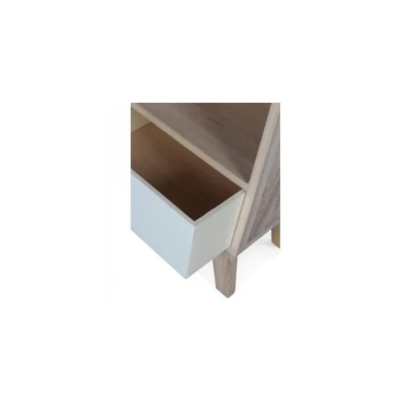 Commode de rangement avec 7 tiroirs commode blanche et chêne commode en bois