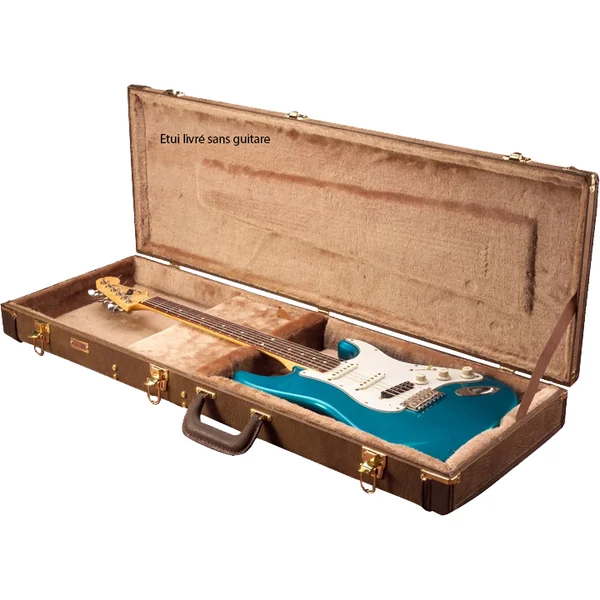 GW-ELEC-VIN Deluxe Wood Electric Guitar Case Vintage Brown