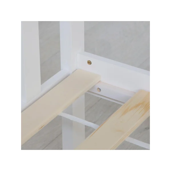 Lit bois de pin 140x200 cm blanc lit adulte lit 2 places cadre de lit avec sommier