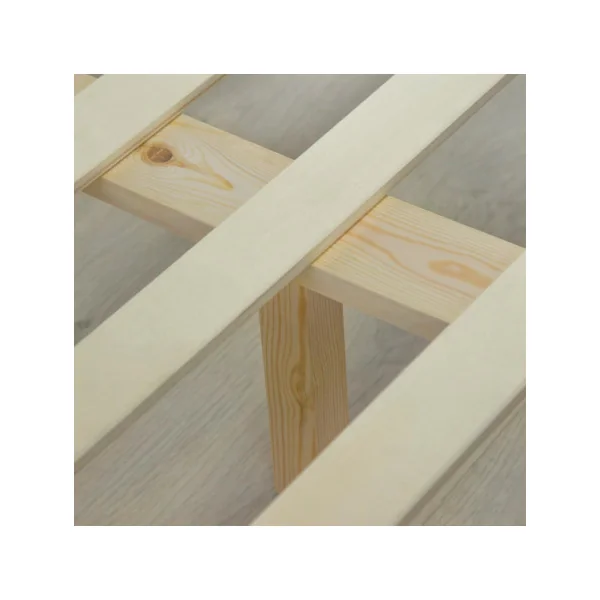 Lit bois naturel 180x200 cm lit double pin massif lit deux places