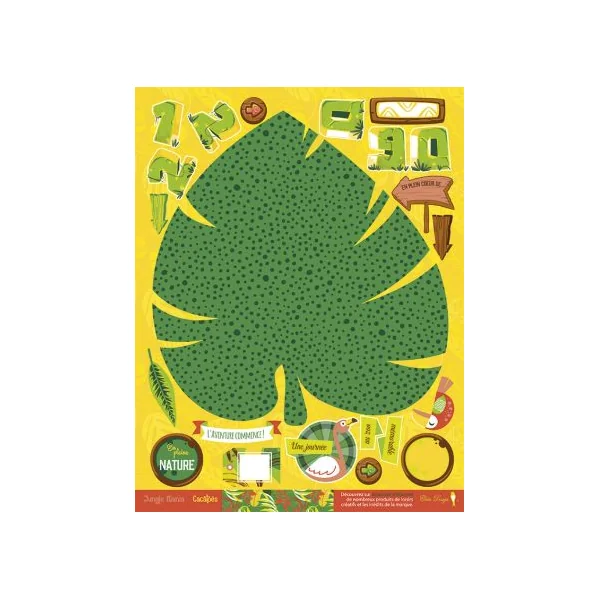 Lot de 32 pages d'étiquettes Scrapbooking sur les thèmes du voyage Jungle mania, Passeport, Cacatoes, Toucan, Colibri...