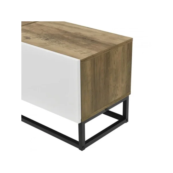 Meuble TV industriel chêne LED