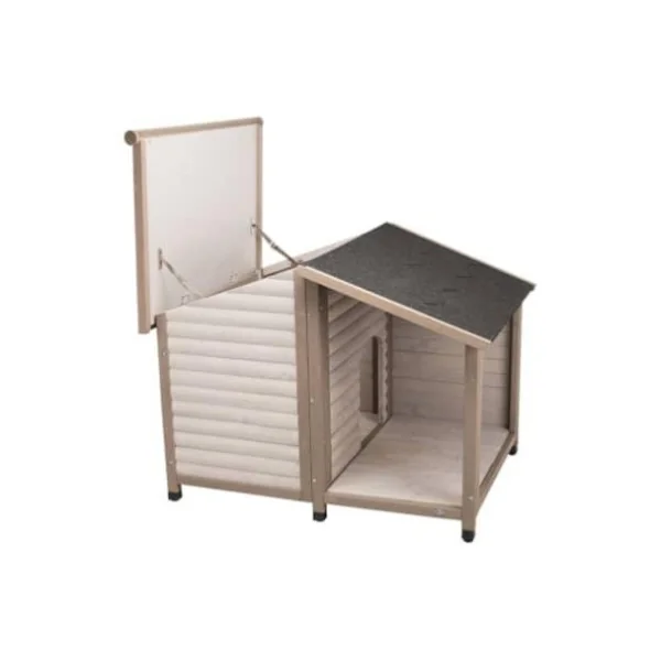 Niche avec terrasse pour chien niche terrasse gris moderne abri chien design