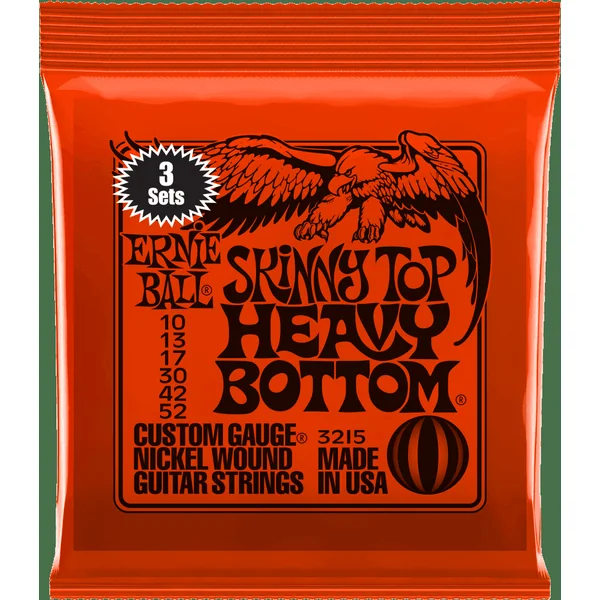 Pack de 3 Jeux de Cordes Ernie Ball 3215 Skinny Top HB 10-52