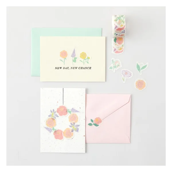 Stickers washi « Fleurs pastel »