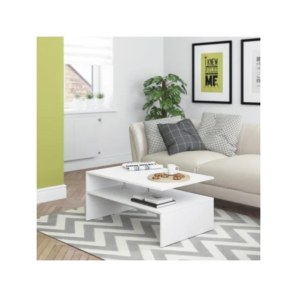 Table basse blanche table basse rectangulaire table basse avec rangement table salon