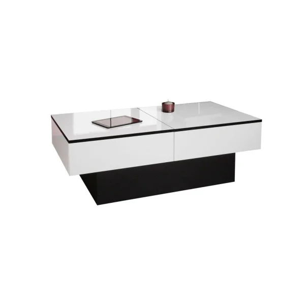 Table basse design rangements cachés table basse blanc et noir table basse rectangulaire