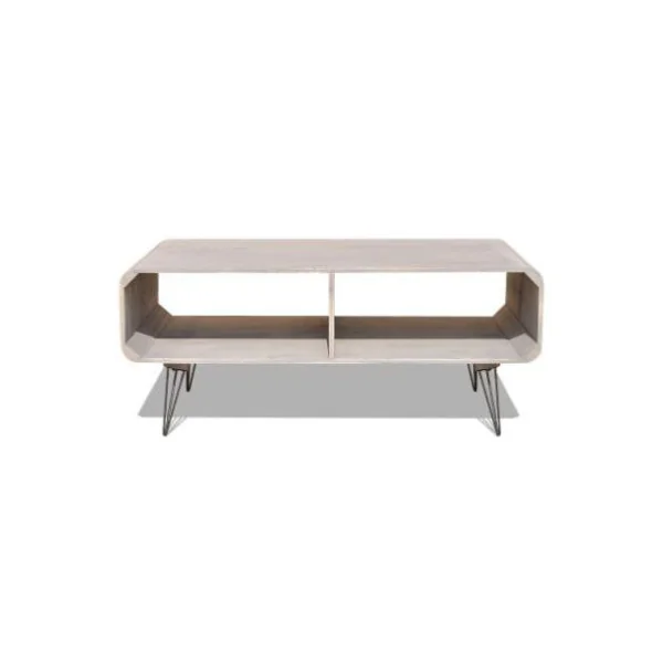 Table basse retro grise pieds épingles table basse rectangulaire table salon