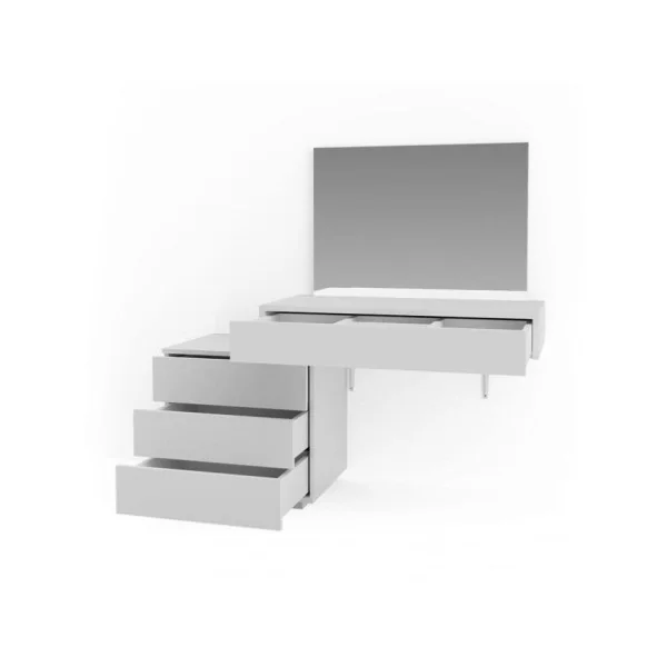 Table maquillage coiffeuse blanche avec rangements