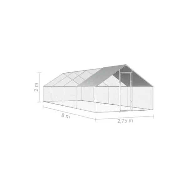 Volière de jardin 8x2,75x2 m volière grillagé 22 m