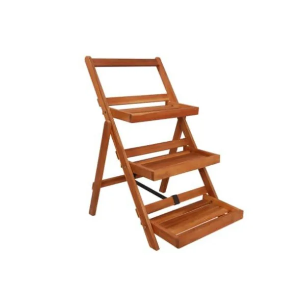 Étagère de jardin pour plantes 3 niveaux support plantes en bois support pot de fleur